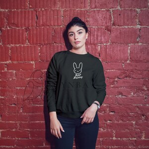 Bad Bunny Unisex Embroidered Long Sleeve| Bad Bunny| YHLQMDLG| Conejo Malo| Camisa de Bunny| Bad Bunny Crewneck