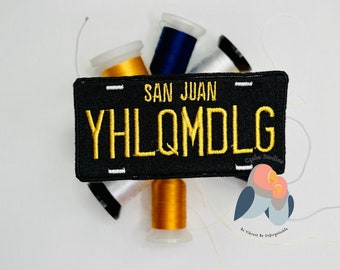 YHLQMDLG License Plate|Bunny Iron On Patch| Bad Bunny Pin| El Conejo| Bad Patch Bunny
