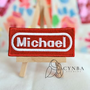 Retro Gaming Custom Name Patch| Inspired Red Letter Patch| Customized Patch| Personalized gifts| Bookbag patch