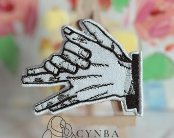 Hand Shadow Embroidered Patch| Gift Embroidery Patch| Hand Patch Embroidery Patch| Anime Patch| Anime Manga Embroidery