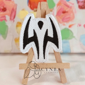 White/Black Anime Symbol Embroidered Patch| Gift Embroidery Patch| Hand Patch Embroidery Patch| Anime Patch| Anime Manga Embroidery