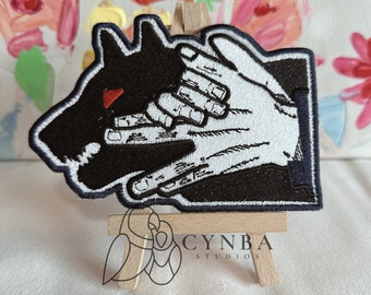 Puppy Shadow Embroidered Patch| Gift Embroidery Patch| Hand Patch Embroidery Patch| Anime Patch| Ju Anime Manga Embroidery
