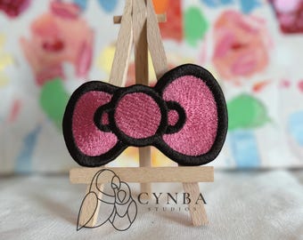 Pink Bow Embroidered Patch | Kawaii Iron-On | Cute Girlcore Aesthetic | Cute Patch