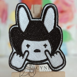 Sombrero Trapp Bunny Embroidered Patch|Bunny Iron On Patch|Malo Bunny Vaquero| Malo Bunny Pin| Conejo Malo|Bunny Patch Trap Music