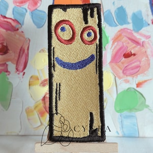 Happy Board Piece Patch| Y2K Cartoons Inspired Patch| Cartoon|woodenboard Iron on patch| funny humorous 90s Shows |nostolgic kids show