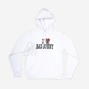 Bunny Embroidered Hoodie| I Heart Bad Hoodie| Ben Inspired| Conejo Malo Embroidered Hoodie