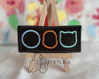 Minimalist animal Patch | Colorful Geometric Embroidered Iron-On | Gamer Aesthetic Patch