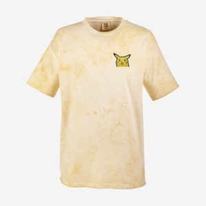 Lightning Embroidered Tshirt|Gift Embroidery Tshirt| Yellow lightening Tye-Dye Tshirt| Yellow Poke Embroidery
