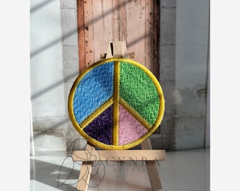 Peace Iron on Patch| Hip Embroidery |Bff Gifts| Peace Sign Gifts|Best Friend Patch