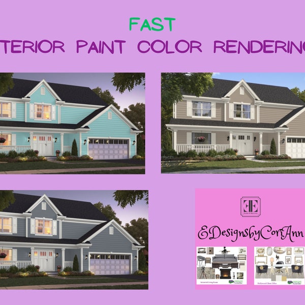 Exterior Paint Renderings,Mock Ups,Digital Design, FAST Renderings