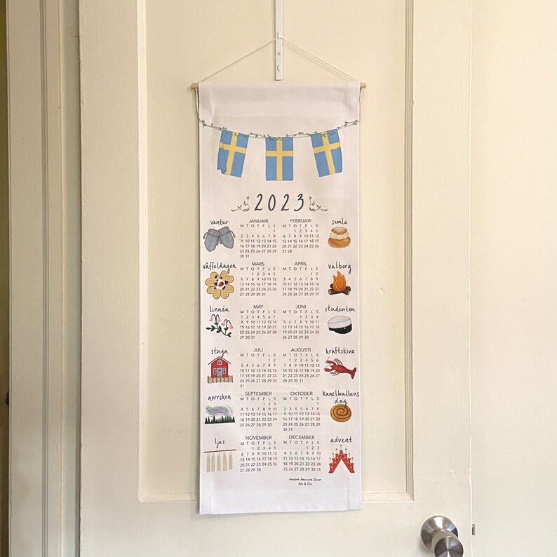 2023 Swedish Calendar Tapestry Swedish Holidays Theme Etsy
