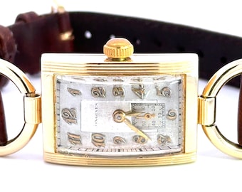 Vintage 1940's 14kt Yellow Gold Unisex Longines Wristwatch