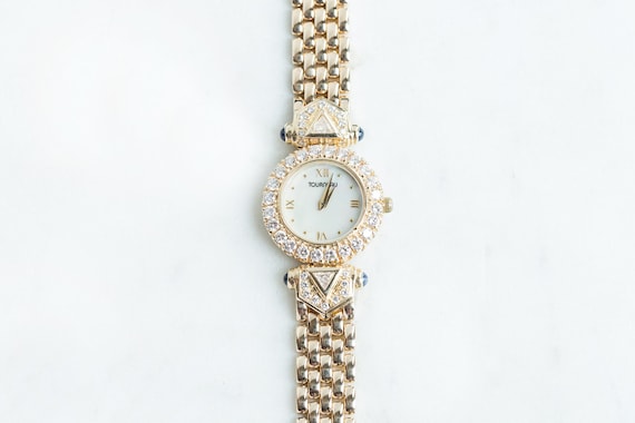 Vintage Ladies 14kt Yellow Gold Tourneau Diamond … - image 1