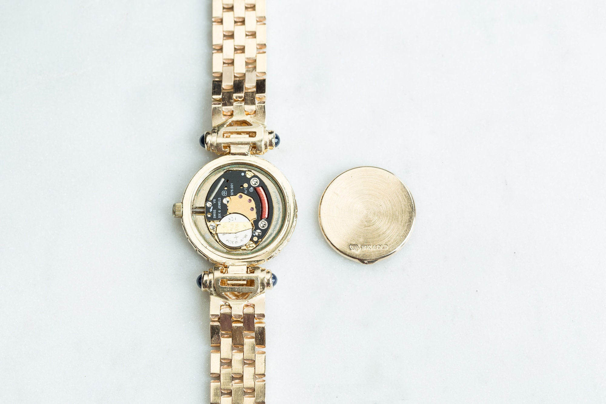 Tourneau Women’s Vintage Watch with 5 changeable bands Vintage Ladies 14kt Yellow Gold Tourneau Diamond and  main image 2
