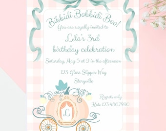 Cinderella Birthday Invitation | Personalized Princess Party (5x7 PDF)