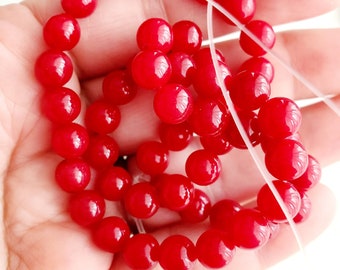 Juicy Red Dyed Jade Smooth Rectangle Beads FULL STRAND - Etsy