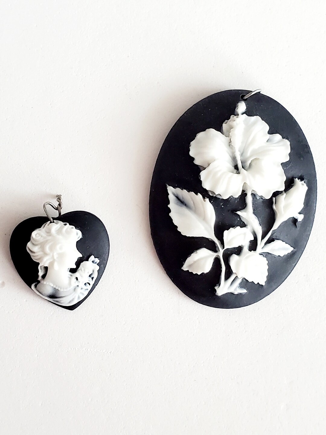 Resin Cameo Pendants Cameo Black and White Cameo Clearance Etsy