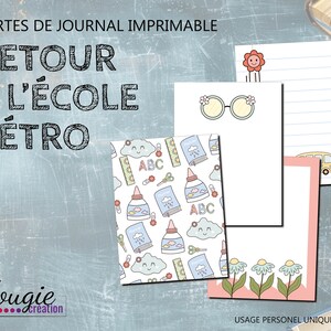 Cartes de journal ''Retour à l'école Rétro''