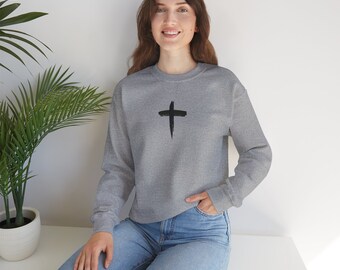 Simple cross | Unisex Heavy Blend™ Crewneck Sweatshirt