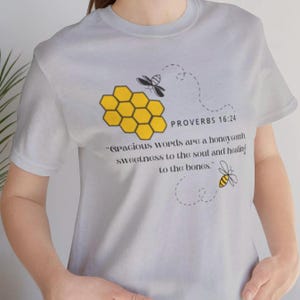 Bee Bible Verse Inspired Unisex Tee - Proverbs 12:24, Gift for Nature Lovers, Eco-Friendly Fashion, Casual Wear, Summer Style