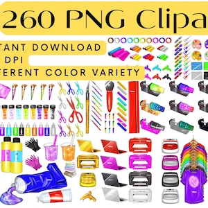 Crafting Clipart by Navka, Cricut Machine Clipart, Happy Crafter Clip Art, Instant Download for Commercial Use