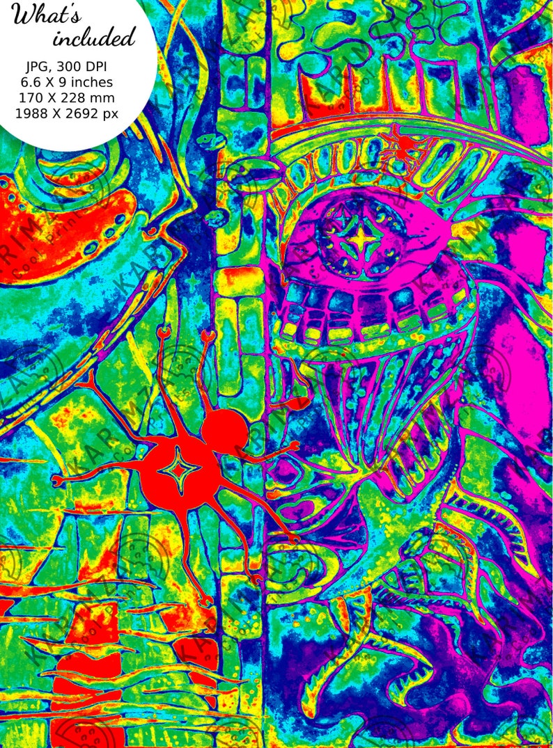 Abstract Quirky Wall Art Digital Download Etsy