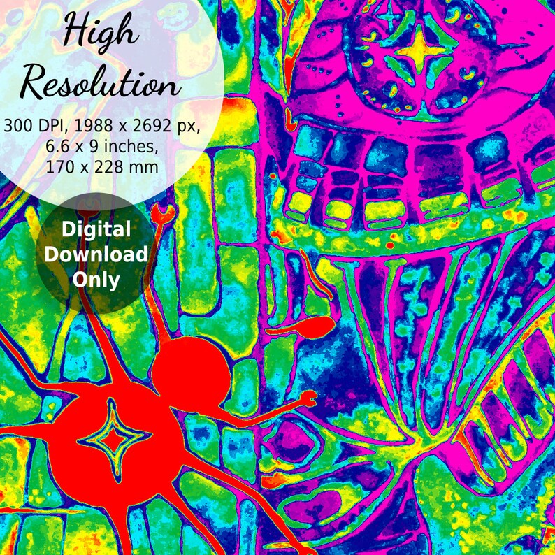 Abstract Quirky Wall Art Digital Download Etsy