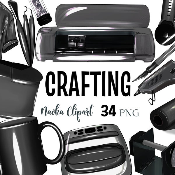 Craft Clipart by Navka, crafting png, Cricut Machine PNG for Men BLACK, crafter clipart, small business owner Man Logo Creator