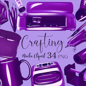 Clipart de artesanía de Navka Dark Purple, Cricut Machine PNG Estética de color lila, Descarga instantánea