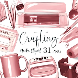 Craft Clipart by Navka, Cricut Machine PNG Rose GOLD, Instant Download