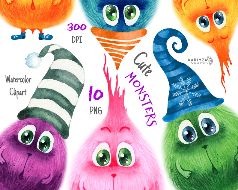 Süße Monster Clipart | Etsy