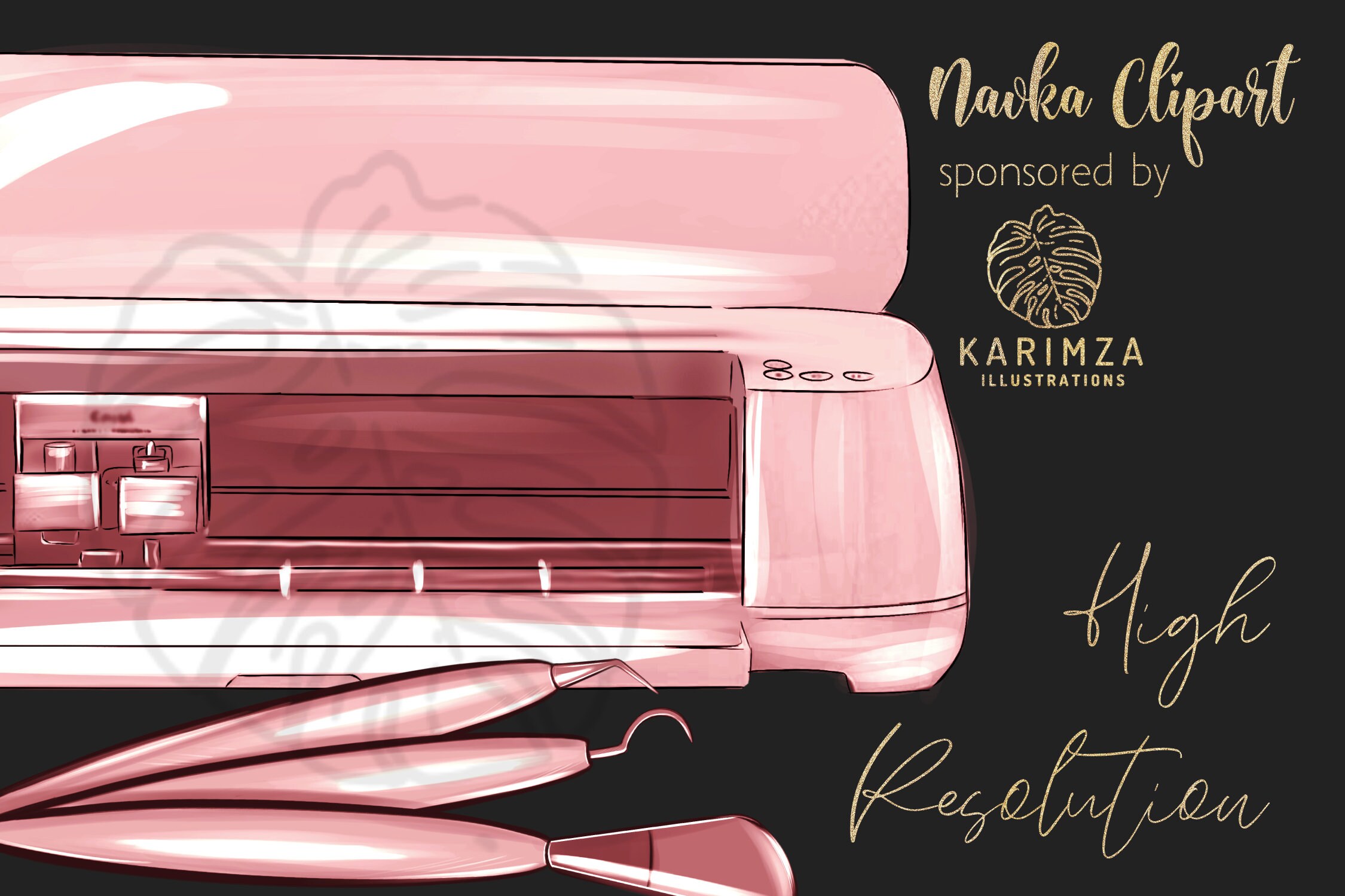 Craft Clipart by Navka Cricut Machine PNG Rose GOLD Instant Etsy