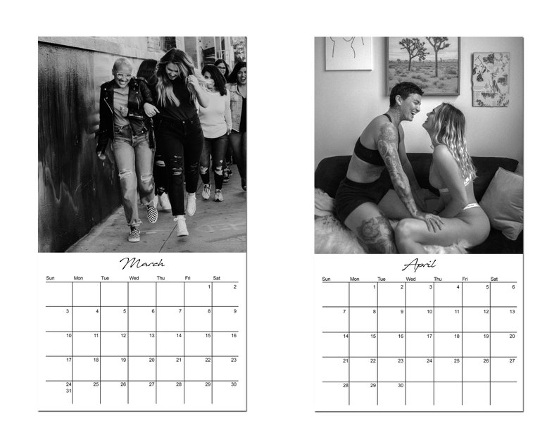 Lesbian Calendar 2024 Queer Women Black And White Photos Etsy.de