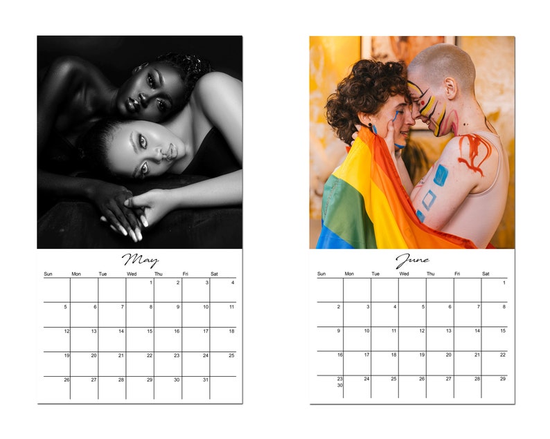 Lesbian Calendar 2024 Queer Women Black And White Photos Etsy.de