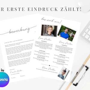 Wohnungsbewerbung - Familien Wohnungsbewerbung - Housing Application - Deutsch Wohnungsbewerbung - Minimialist Wohnungsbewerbung