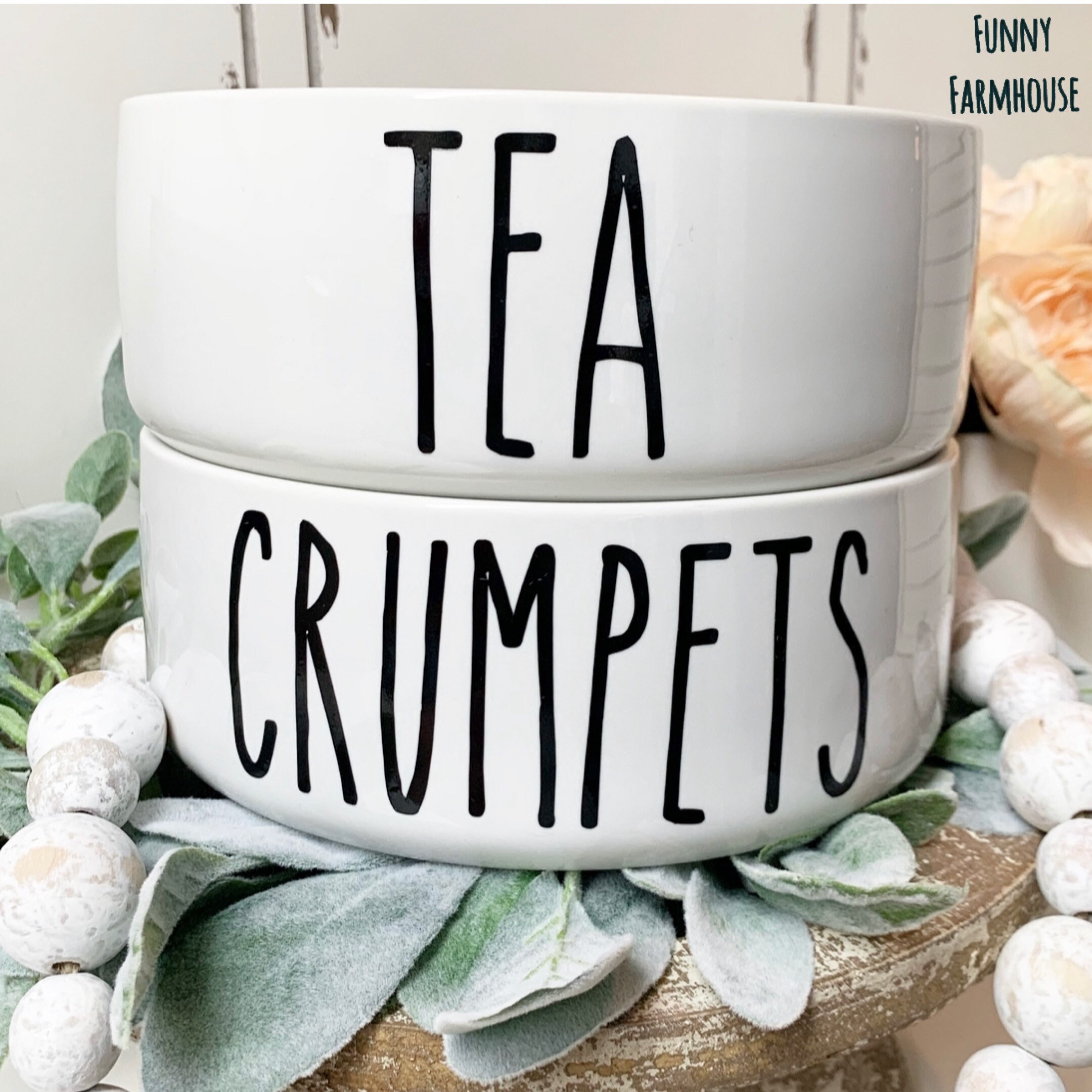 Funny Dog Food Bowl Set Ceramic Pet Bowls Tea Crumpets Grands Etsy France