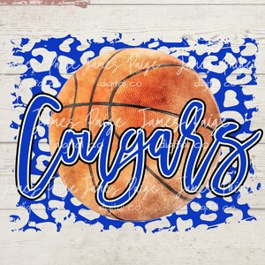 Basketball Leopard Print PNG | Sublimation | Cougars Basketball | Basketball T-Shirt| Basketball PNG| Basketball Sublimation |Basketball Mom