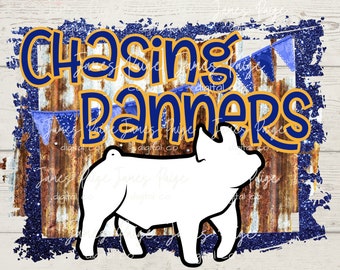 Chasing Banners YORK PIG Digital File | Sublimation | Show Pig Design | Pig Transfer | 4H Pig |  Pig Design | Stock Show | Digital Print