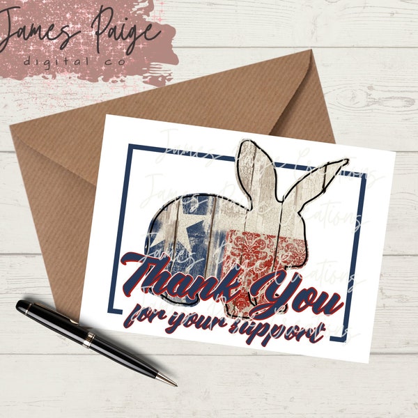 Thank You Note Digital File | Rabbit Thank You | Show Rabbit Design | Premium Sale Thank You | Stock Show Thank you Card | Digital Print |