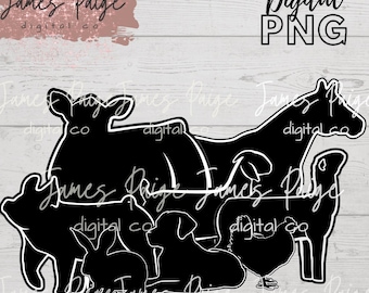 Archivo digital de temporada de ferias ganaderas / Sublimación / Vida en la feria ganadera / Sublimación de animales de exhibición / Camiseta de exhibición ganadera / Camiseta de exhibición ganadera
