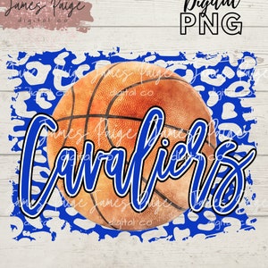 Basketball Leopard Print PNG | Sublimation | Cavaliers Basketball | Basketball T-Shirt| Basketball PNG| Basketball MASCOT | Basketball Mom
