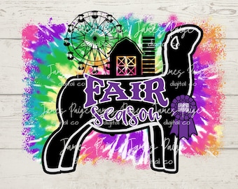 Fair Season Lamb PNG: Stock Show Sublimation Design (Digital Download)
