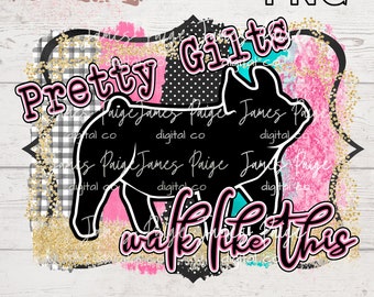Show Pig PNG | PIG Digital File for Sublimation | Stock Show Shirt Design | Pig Design | Stock Show Mom | Digital Print | Sublimation