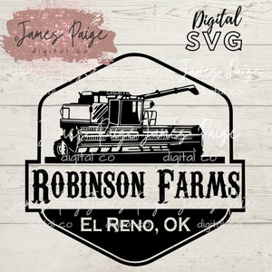 Custom Farm Logo PNG | Personalized Farm File | COMBINE | Sublimation | WHEAT Harvest | Your Farm Name | Digital | Personalized Farm Design