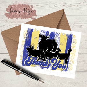 Thank You Note Digitale Datei | Stock Show Danke | Blau & Gold | Premium Sale Danke | Stock Show Dankeskarte | Digitaldruck PNG