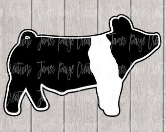 PIG Digital File | PIG SVG File | Show Pig Design | Hamp Barrow | 4H Pig | Pig Design | Stock Show | Pig Cut File| Hampshire Barrow