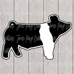 PIG Digital File | PIG SVG File | Show Pig Design | Hamp Barrow | 4H Pig | Pig Design | Stock Show | Pig Cut File| Hampshire Barrow