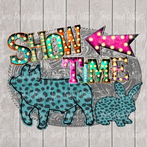 Show PIG and RABBIT Digital File | Sublimation | Show PIG Design | Pig Transfer | Show Time | Show Pig Shirt | Stock Show | Livestock show