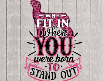 Why Fit In When You Were Born to Standout | Sublimation | Show Lamb Design | Lamb Transfer | 4H Lamb |  Lamb Design| Stock Show| Lamb PNG