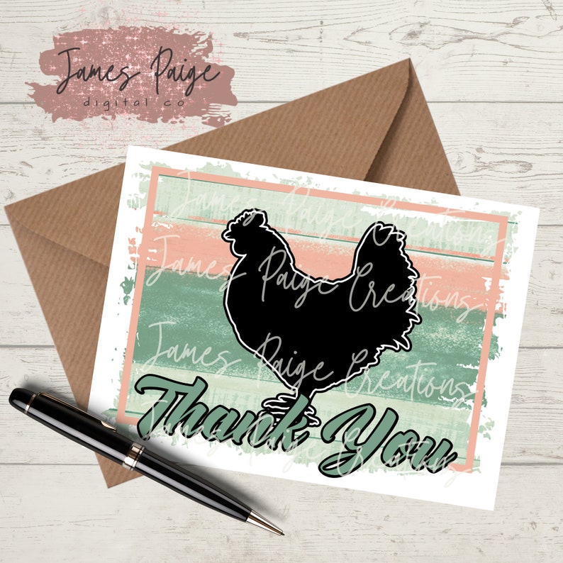 Thank You Note Digital File Chicken Thank You Show Broiler - Etsy